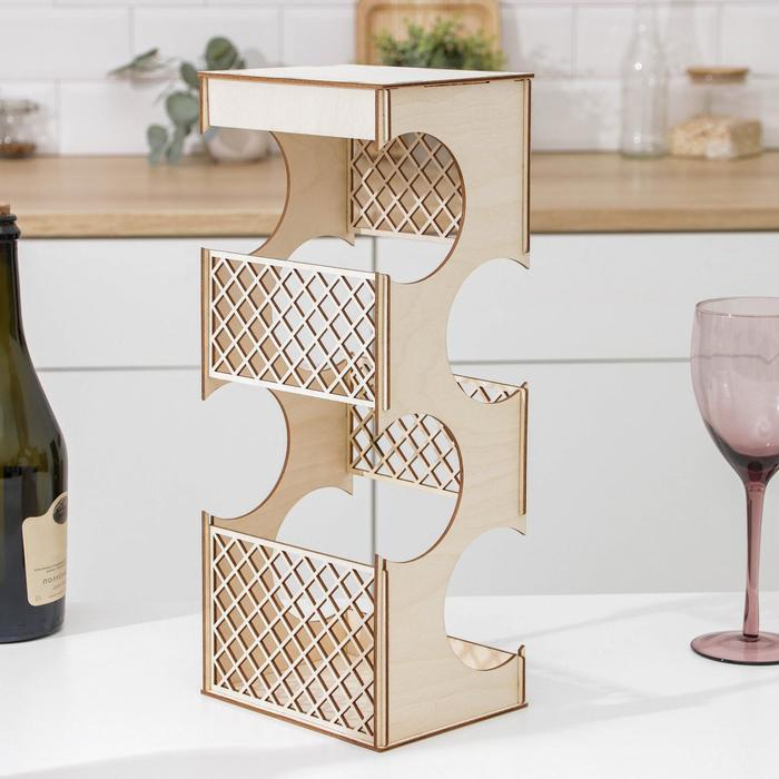 Подставка-минибар под 4 бутылки, 13×16×40 см Подставка-минибар под 4 бутылки, 13×16×40 см