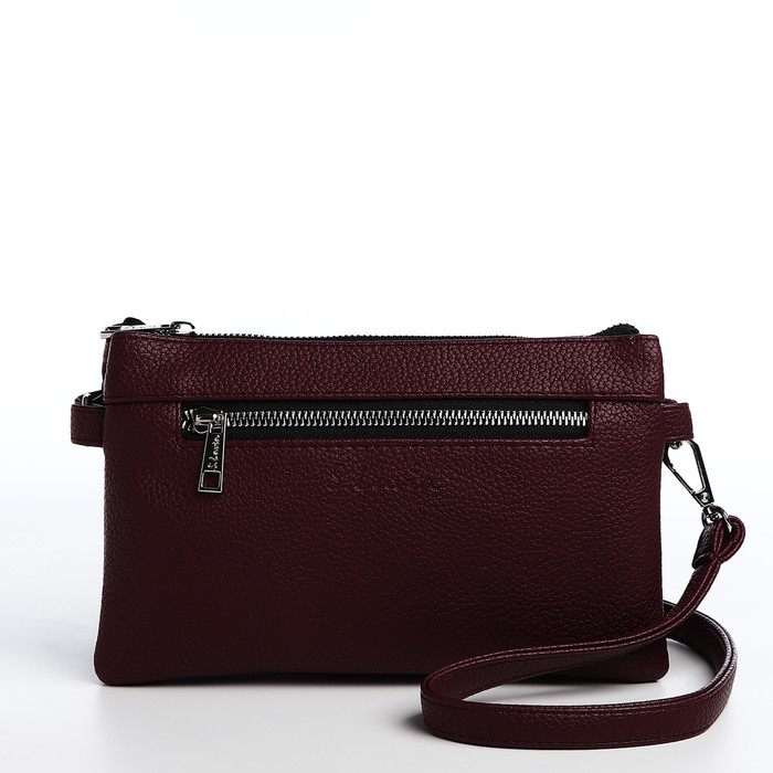 Сумка-клатч на молнии, цвет коричневый Сумка-клатч на молнии, цвет коричневый