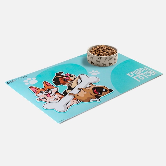 Коврик под миску нескользящий «Кушать готов!», 43х28 см Коврик под миску нескользящий «Кушать готов!», 43х28 см