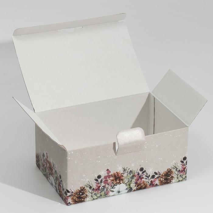 Коробка подарочная новогодняя складная «Новогодняя акварель», 22 х 15 х 10 см, Новый год Коробка подарочная новогодняя складная «Новогодняя акварель», 22 х 15 х 10 см, Новый год