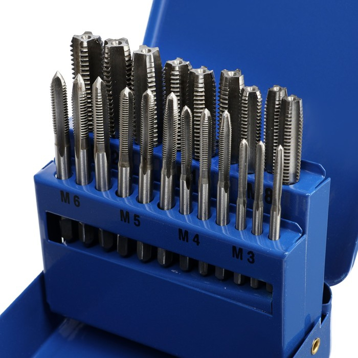 Набор метчиков ТУНДРА, М3 - М12, 21 шт. Набор метчиков ТУНДРА, М3 - М12, 21 шт.