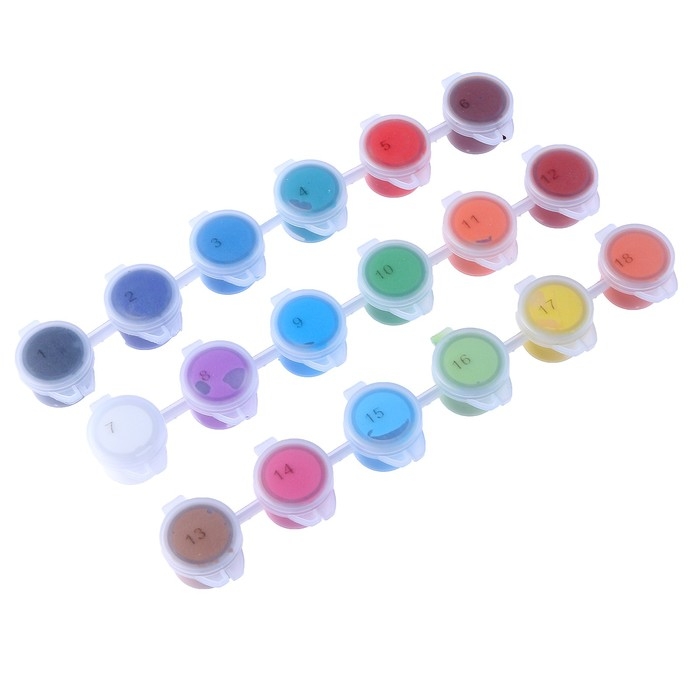 Набор акриловых красок «Яркая палитра», 18 цветов Набор акриловых красок «Яркая палитра», 18 цветов