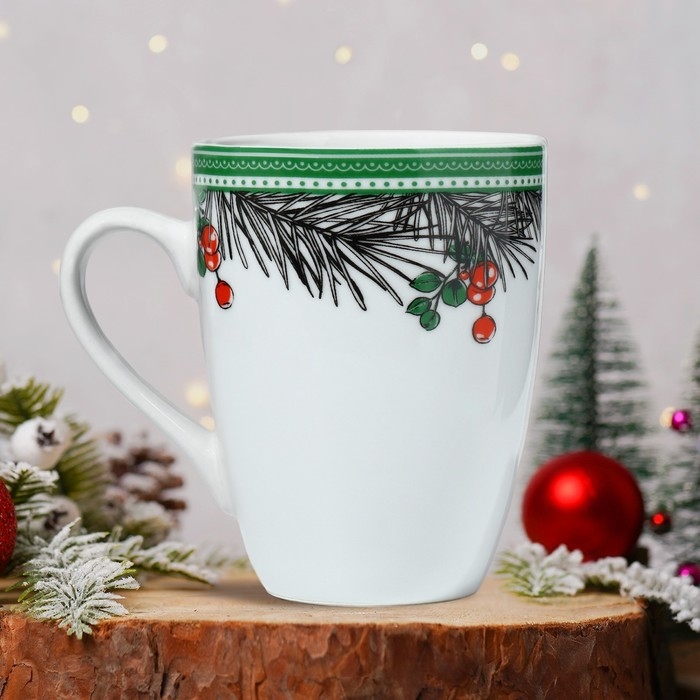 Кружка новогодняя керамическая «Новогоднего настроения», 350 мл, цвет белый