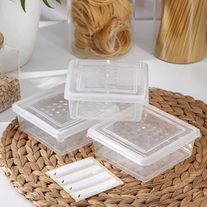 Набор контейнеров для заморозки Asti, 500 мл, 3 шт, цвет прозрачный Набор контейнеров для заморозки Asti, 500 мл, 3 шт, цвет прозрачный