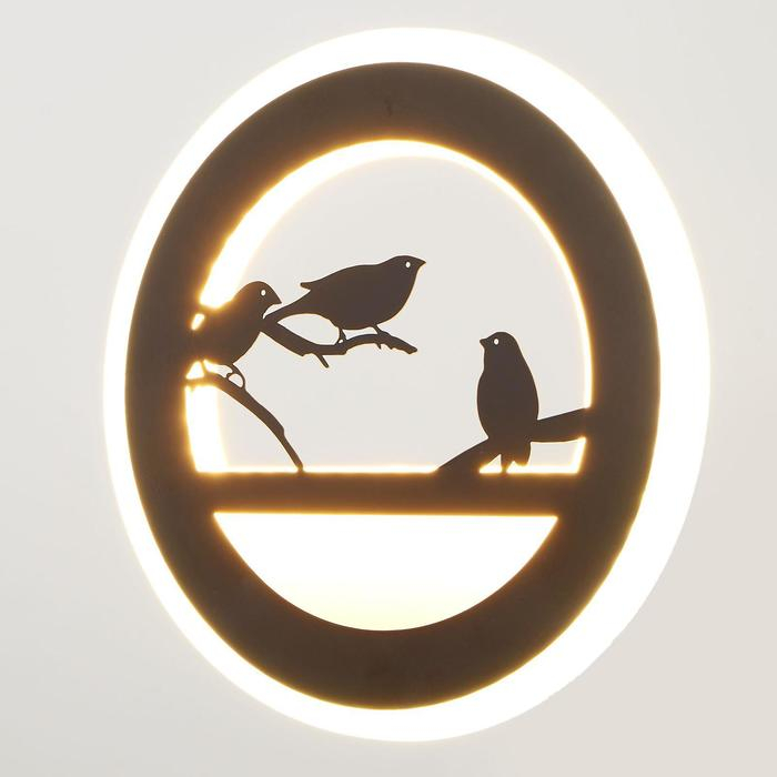 Бра "Воробушки" LEDx90 черная 22х3,8х22 см