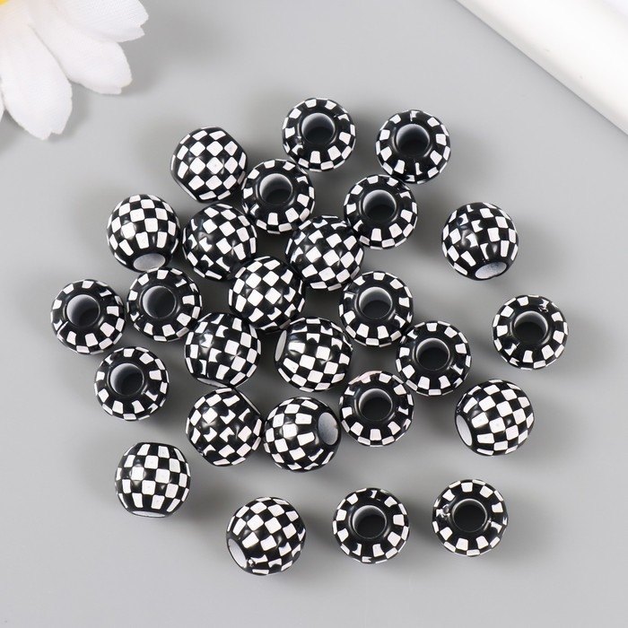 Бусины для творчества пластик Бусины для творчества пластик "Шахматный шарик" d=1,1 см набор 20 гр