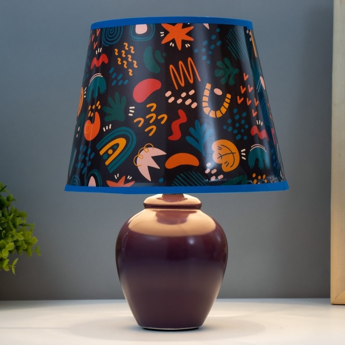 Настольная лампа Настольная лампа "Абстракция" Е14 15Вт фиолетовый RISALUX