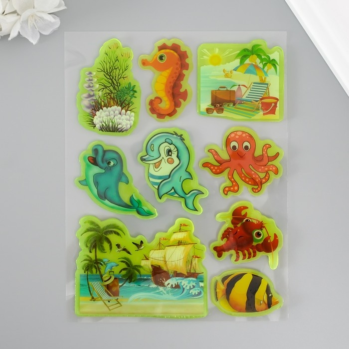 Наклейка силикон на стекло фосфорная Наклейка силикон на стекло фосфорная "Курорт" 20х16 см