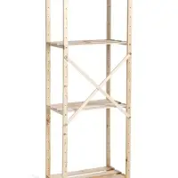 Стеллаж деревянный, 4 полки, 140×50×28 см, напольный, с регулируемыми полками Стеллаж деревянный, 4 полки, 140×50×28 см, напольный, с регулируемыми полками