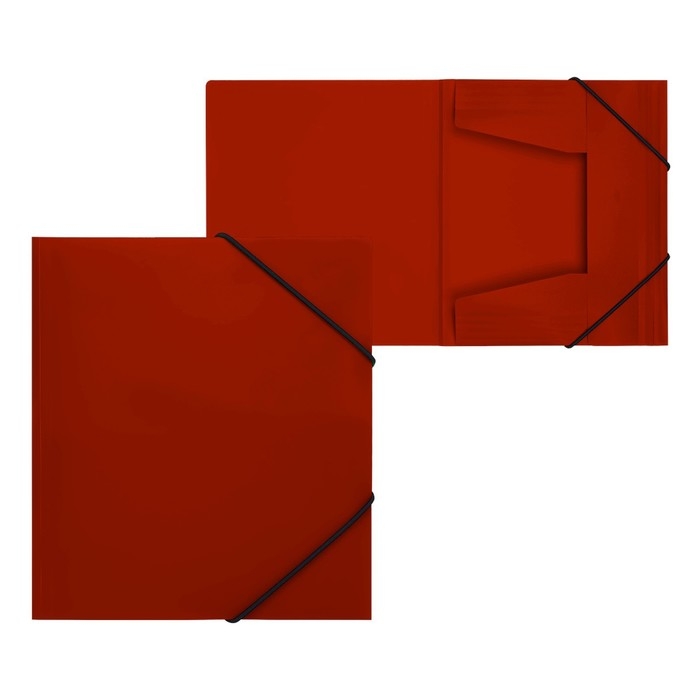 Папка на резинке А5, 500 мкм, Calligrata, корешок 30 мм, тиснение  Папка на резинке А5, 500 мкм, Calligrata, корешок 30 мм, тиснение "песок", красная