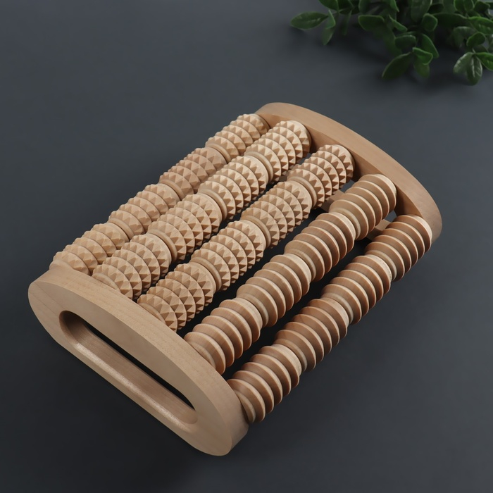 Массажёр для спины и стоп «Барабаны», 23 × 17 × 7 см, деревянный, 5 комбинированных рядов Массажёр для спины и стоп «Барабаны», 23 × 17 × 7 см, деревянный, 5 комбинированных рядов