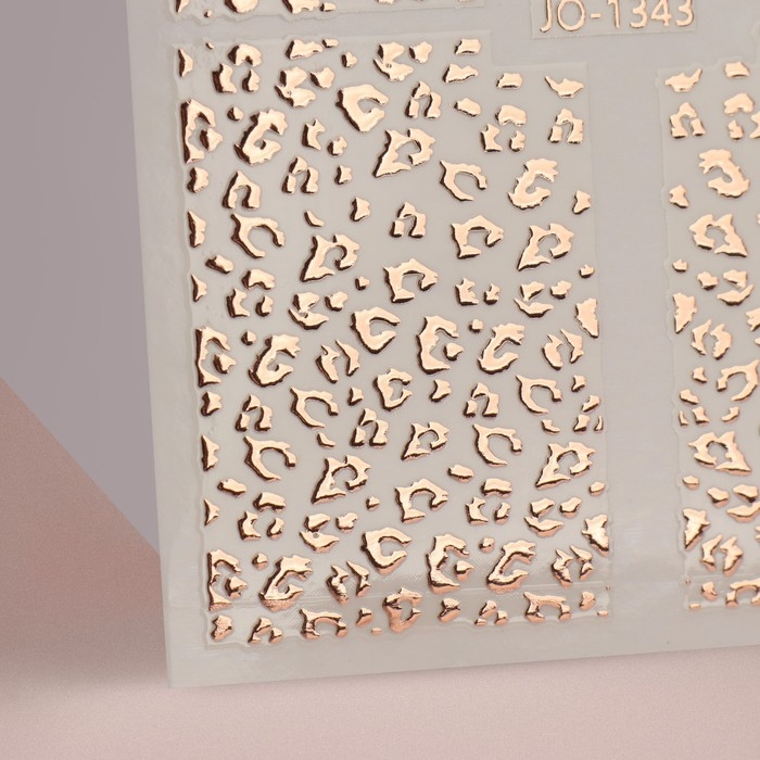 Наклейки для ногтей «Леопард», фольгированные, цвет розовое золото Наклейки для ногтей «Леопард», фольгированные, цвет розовое золото