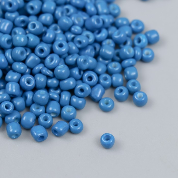 Бисер стекло 6/0  Бисер стекло 6/0 "Глубокий голубой" яркий 450 гр