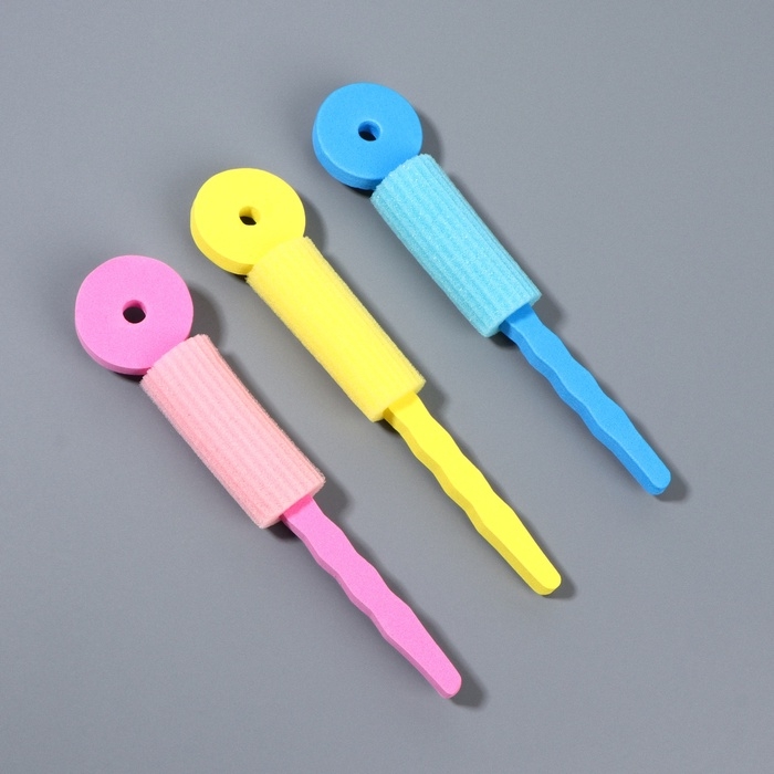 Бигуди с фиксатором, d = 3,4 см, 16,5 см, набор - 3 шт, разноцветные Бигуди с фиксатором, d = 3,4 см, 16,5 см, набор - 3 шт, разноцветные