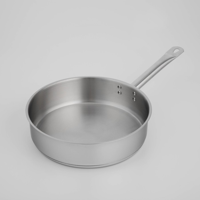 Сковорода «Общепит», d=28 см, h=7,5 см, корпус 0,6 мм, дно ТРС 3,5 мм, индукция Сковорода «Общепит», d=28 см, h=7,5 см, корпус 0,6 мм, дно ТРС 3,5 мм, индукция