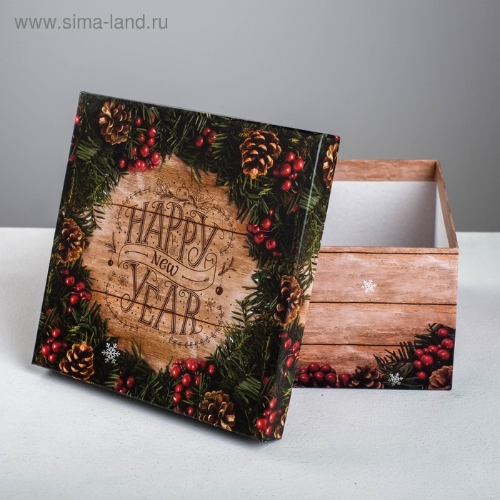 Набор подарочных коробок 6 в 1 «Деревянный», 10 х 10 х 6 - 20 х 20 х 11 см , Новый год