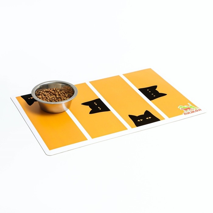 Коврик под миску  Коврик под миску "Пижон" с нескользящим основанием 43 х 28 см "Подозрительный кот"