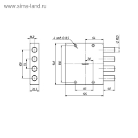 Замок накладной "Сенат", ЗН 4-ГС 1 (002), 5 ключей