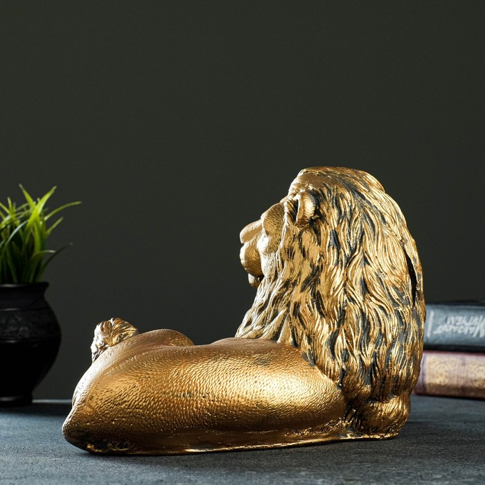 Копилка Копилка "Лев лежа малый" бронза, 28х15х18см МИКС