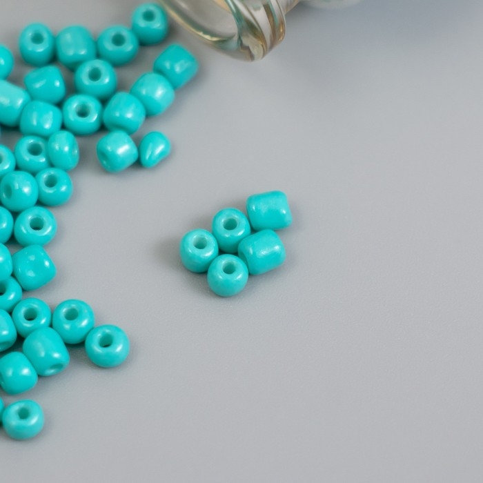 Бисер круглый 6/0 в бутылочке  Бисер круглый 6/0 в бутылочке "Бирюза" 2х20 гр набор 2 шт