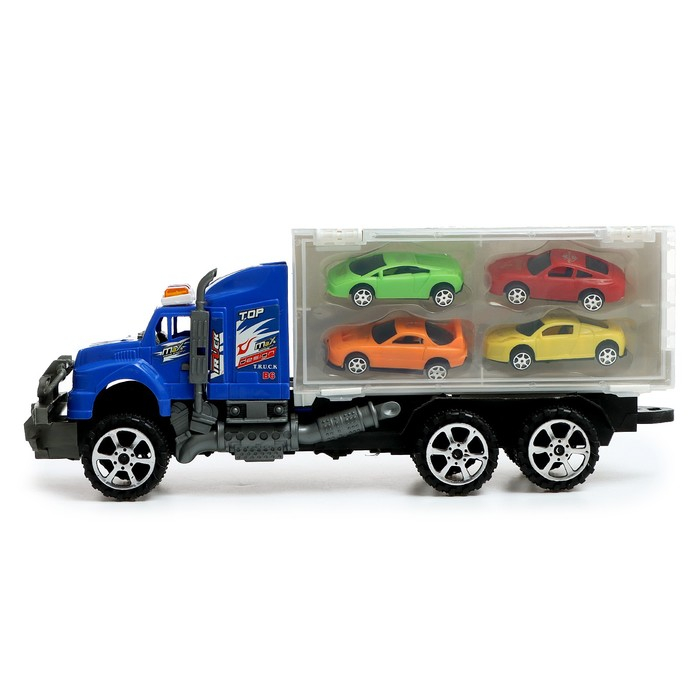 Грузовик инерционный &laquo;Автовоз&raquo;, с 4 машинками, МИКС