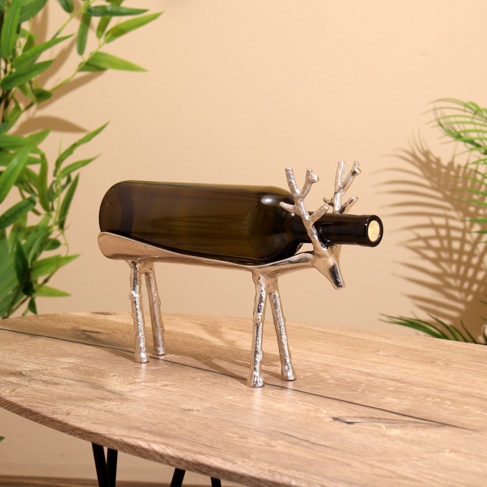 Подставка под бутылку  Подставка под бутылку "Олень" алюминий 28х12х20 см