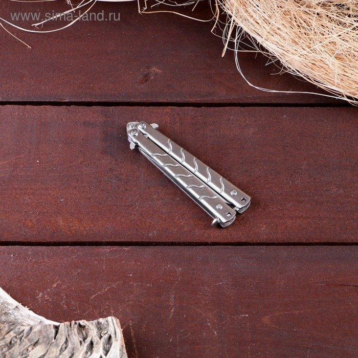 Нож-бабочка Нож-бабочка "Калиго", Мастер К, темный хром, лезвие 7,7см, рукоять 9,2см