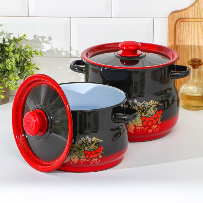 Набор кастрюль «Рябинка», 2 предмета: 4 л, 5,5 л, индукция Набор кастрюль «Рябинка», 2 предмета: 4 л, 5,5 л, индукция