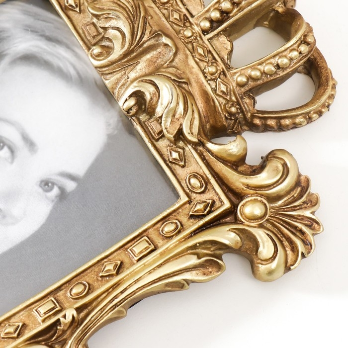 Фоторамка полистоун 10х15 см Фоторамка полистоун 10х15 см "Корона императора" золото 23х15 см