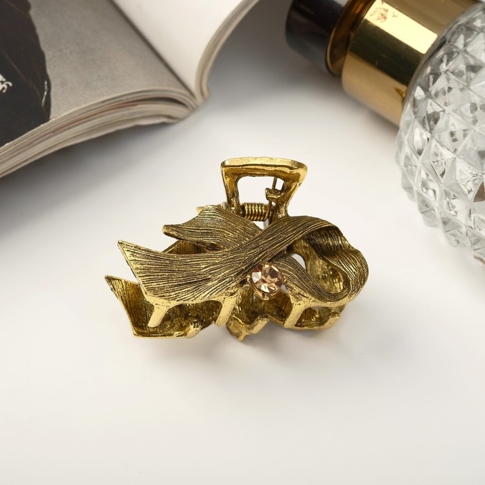 Краб для волос Краб для волос "Оливия" ленточка, 4 см, золото