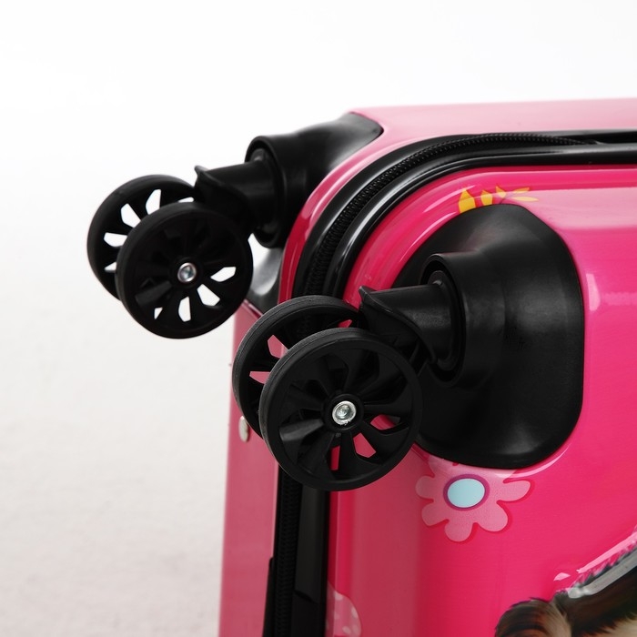 Чемодан детский 28 л (S), отдел на молнии, 4 колеса, цвет розовый Чемодан детский 28 л (S), отдел на молнии, 4 колеса, цвет розовый