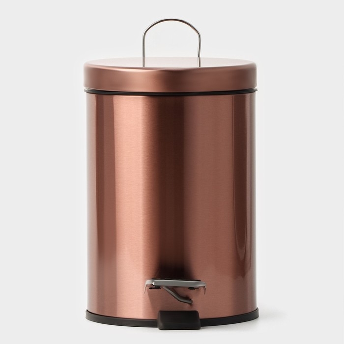Ведро мусорное с педалью Stölz, 3 л, нержавеющая сталь, цвет бронзовый Ведро мусорное с педалью Stölz, 3 л, нержавеющая сталь, цвет бронзовый