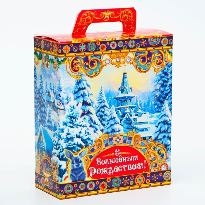 Новый год. Подарочная коробка Новогодняя Презент Новый год. Подарочная коробка Новогодняя Презент "Рождество в зимнем лесу" 15,5 х 7 х 19 см.