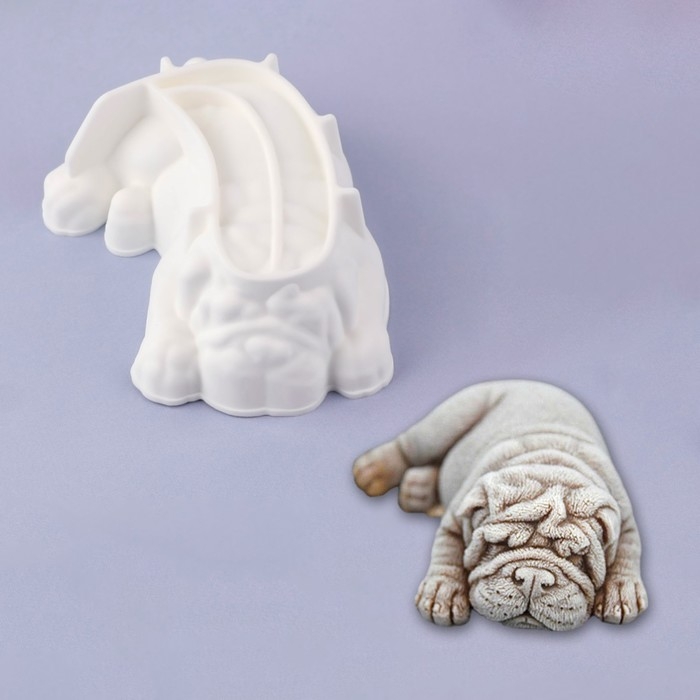 Молд «Пёсик», силикон, 9,5×7×3,2 см, цвет белый Молд «Пёсик», силикон, 9,5×7×3,2 см, цвет белый