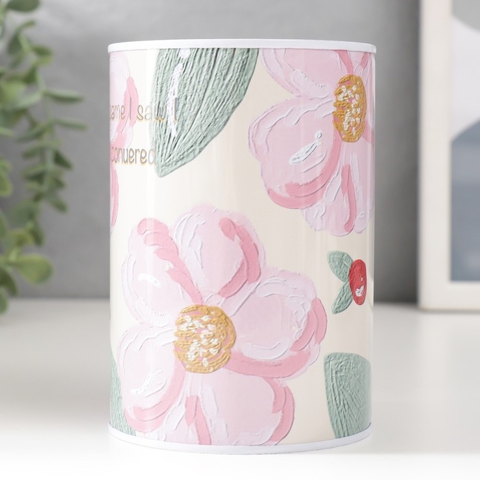 Копилка металл банка Копилка металл банка "Цветы шиповника" 8х8х12 см