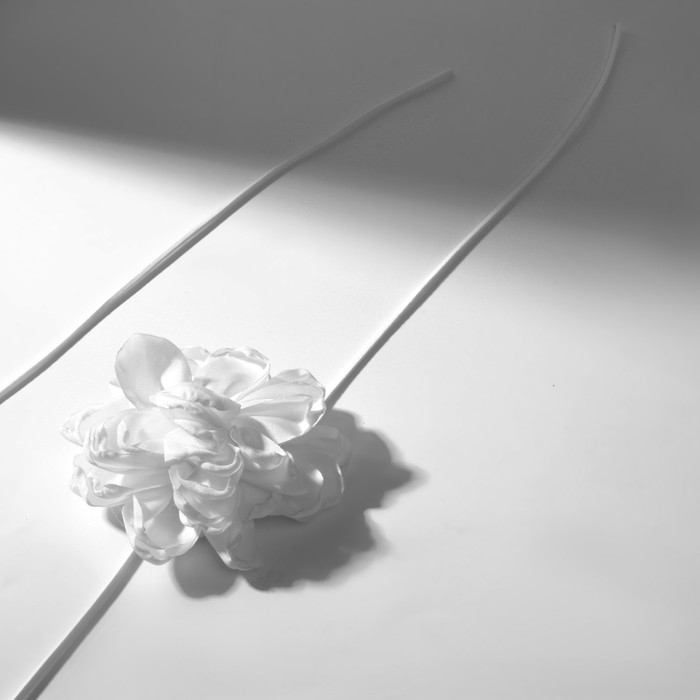 Чокер «Танго» цветок на шнурке, роза крупная, цвет белый Чокер «Танго» цветок на шнурке, роза крупная, цвет белый