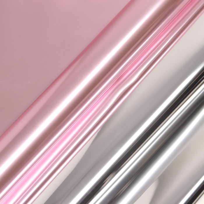 Пленка для цветов, Пленка для цветов,"Металлик", 0,57х10м, розовый