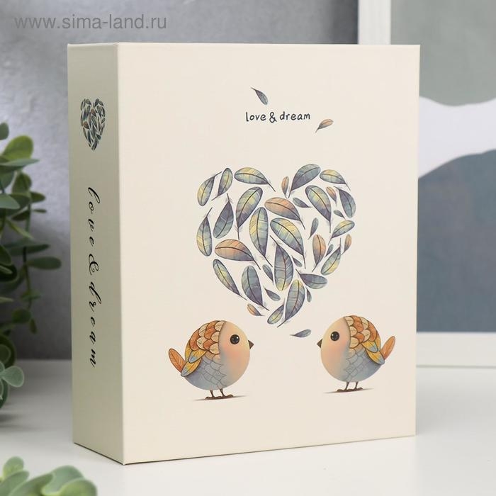 Фотоальбом на 100 фото 10х15 см Фотоальбом на 100 фото 10х15 см "Птенчики и сердечко из листьев" 18х14х5 см