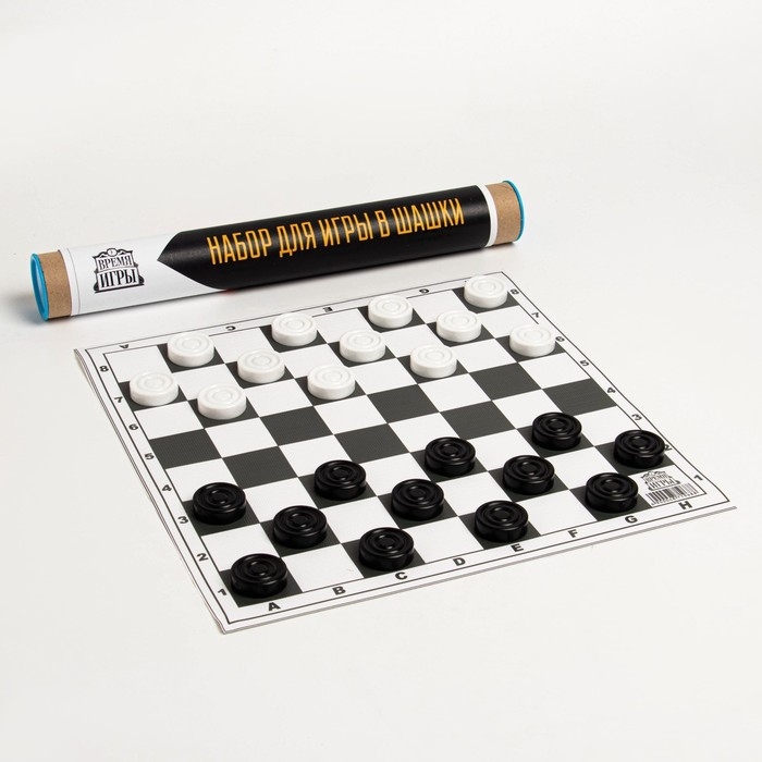 Шашки, настольная игра, поле винил 30 х 30 см, 24 шт, d-3 см, h-0.9 см, в тубусе Шашки, настольная игра, поле винил 30 х 30 см, 24 шт, d-3 см, h-0.9 см, в тубусе