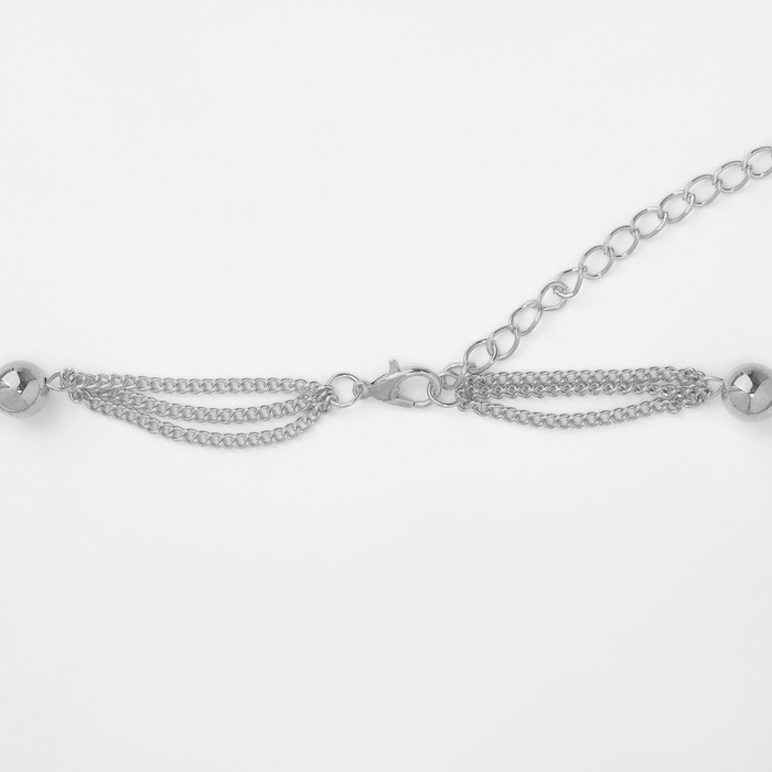 Бусы «Авангард» галос, цвет серебро, 40см