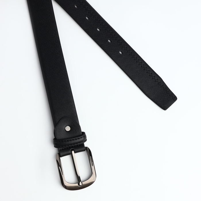 Ремень мужской, ширина 3,5 см, винт, пряжка металл, цвет чёрный Ремень мужской, ширина 3,5 см, винт, пряжка металл, цвет чёрный