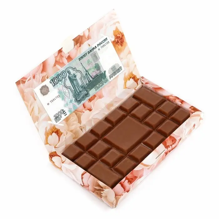 Коробка для шоколада с местом для денег «Пионы», 20 х 2 х 12 см Коробка для шоколада с местом для денег «Пионы», 20 х 2 х 12 см