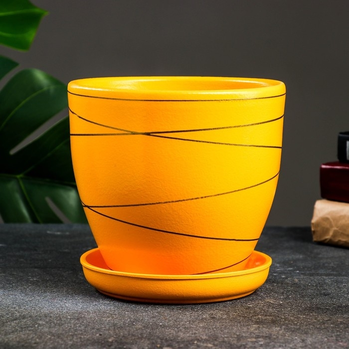 Горшок цветочный Горшок цветочный "Магнолия" жёлтый, 2,4 л