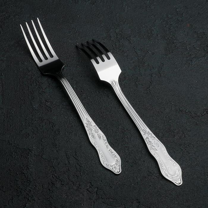 Вилка столовая &laquo;Славяна&raquo;, h=19 см, толщина 1,2 мм, цвет серебряный