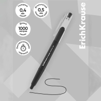 Ручка гелевая ErichKrause G-Glass Stick Original, игольчатый узел 0.5 мм, чернила чёрные, длина линии письма 1000 метров