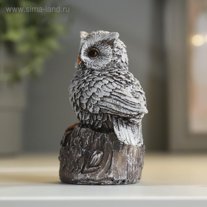 Сувенир полистоун Сувенир полистоун "Филин на пеньке" МИКС 9х7х5 см