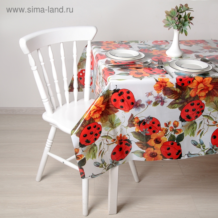 Клеёнка ПВХ «Божьи коровки», ширина 137 см, толщина 0,08 мм, рулон 30 метров Клеёнка ПВХ «Божьи коровки», ширина 137 см, толщина 0,08 мм, рулон 30 метров