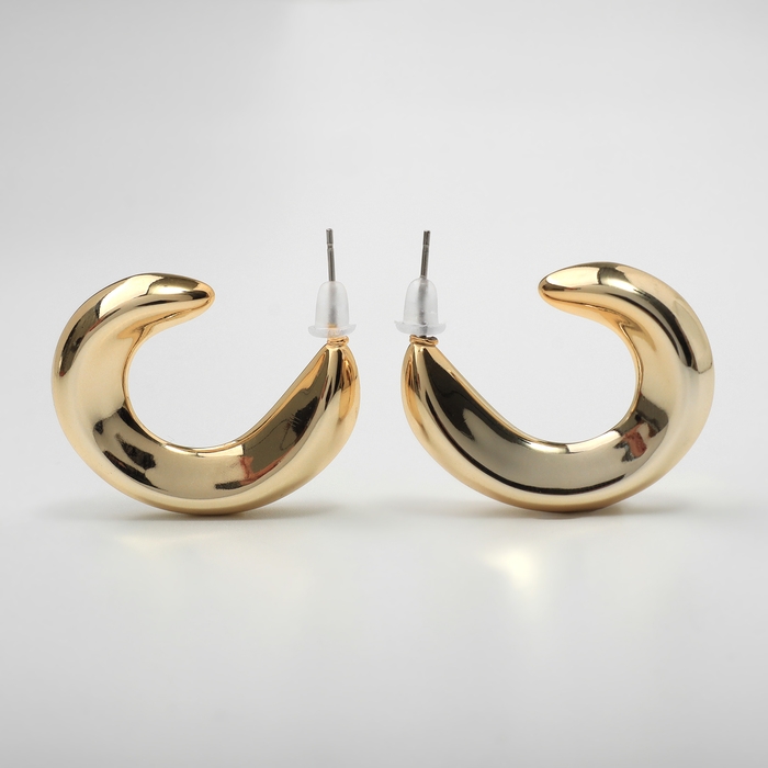 Серьги пластик «Майя» крюг, цвет золото Серьги пластик «Майя» крюг, цвет золото