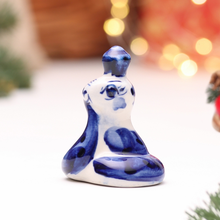 Новый год. Сувенир символ года 2025 Новый год. Сувенир символ года 2025 "Змея Тося", гжель, 5,5 см