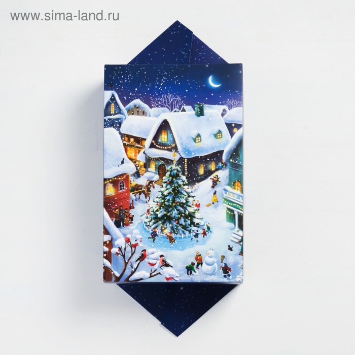 Коробка - конфета подарочная новогодняя складная «Новогодняя деревушка», 18 х 28 х 10 см, Новый год Коробка - конфета подарочная новогодняя складная «Новогодняя деревушка», 18 х 28 х 10 см, Новый год